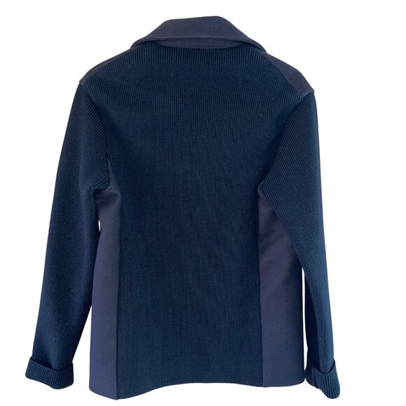 Neil Barrett Mens Coat Size 48 Blue Slim Fit Knit Sleeve And Back Pea Casual - Picture 10 of 12